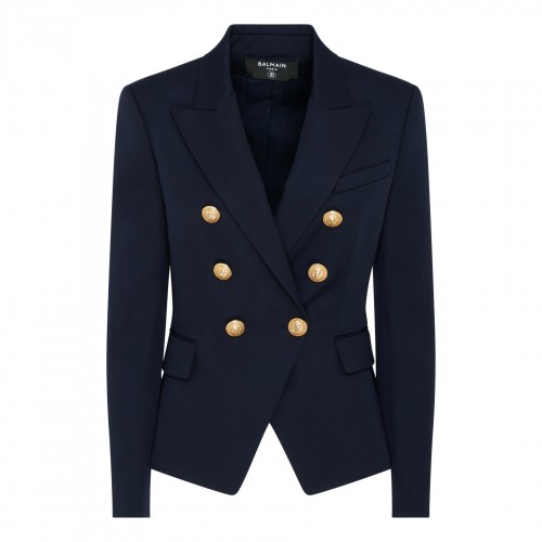 Marine blue wool jacket