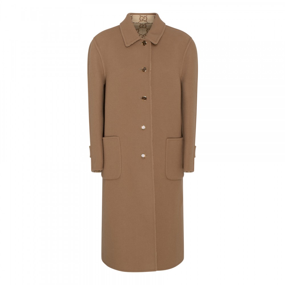 Reversible GG wool coat