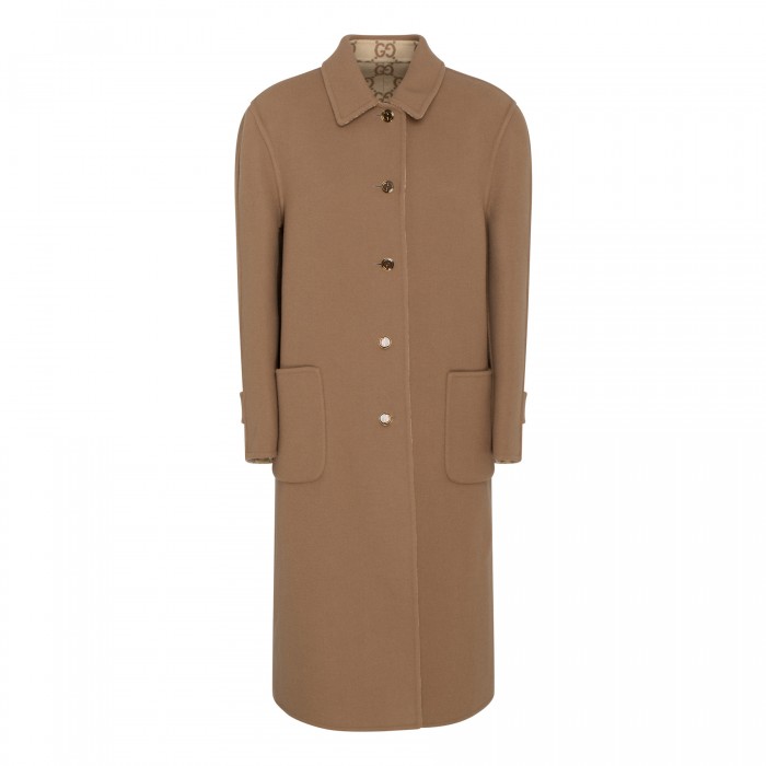 Reversible GG wool coat