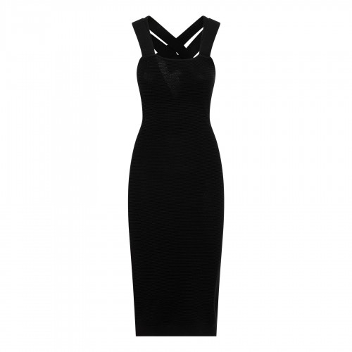 Cross back knit midi dress