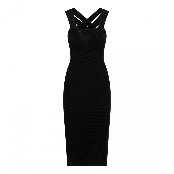 Cross back knit midi dress