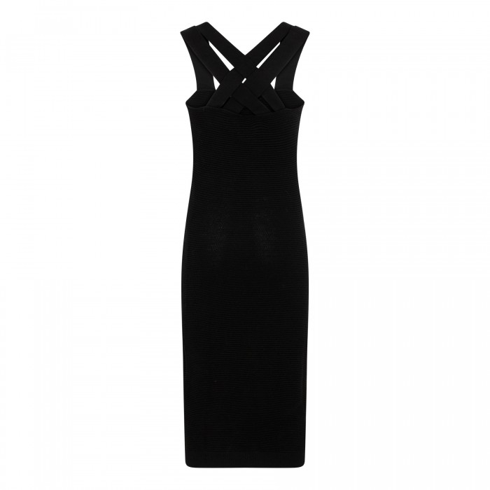 Cross back knit midi dress