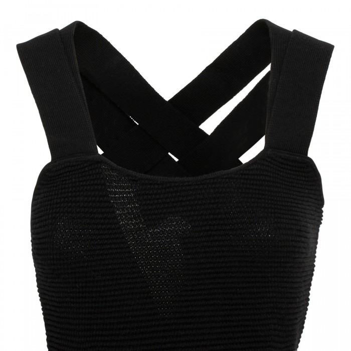 Cross back knit midi dress