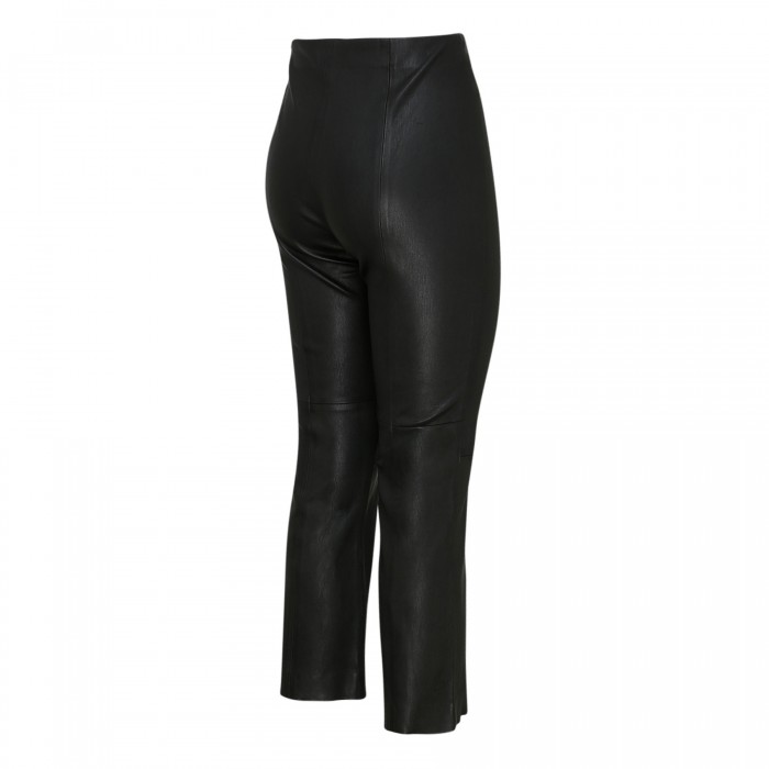 Stretch leather cropped leggings