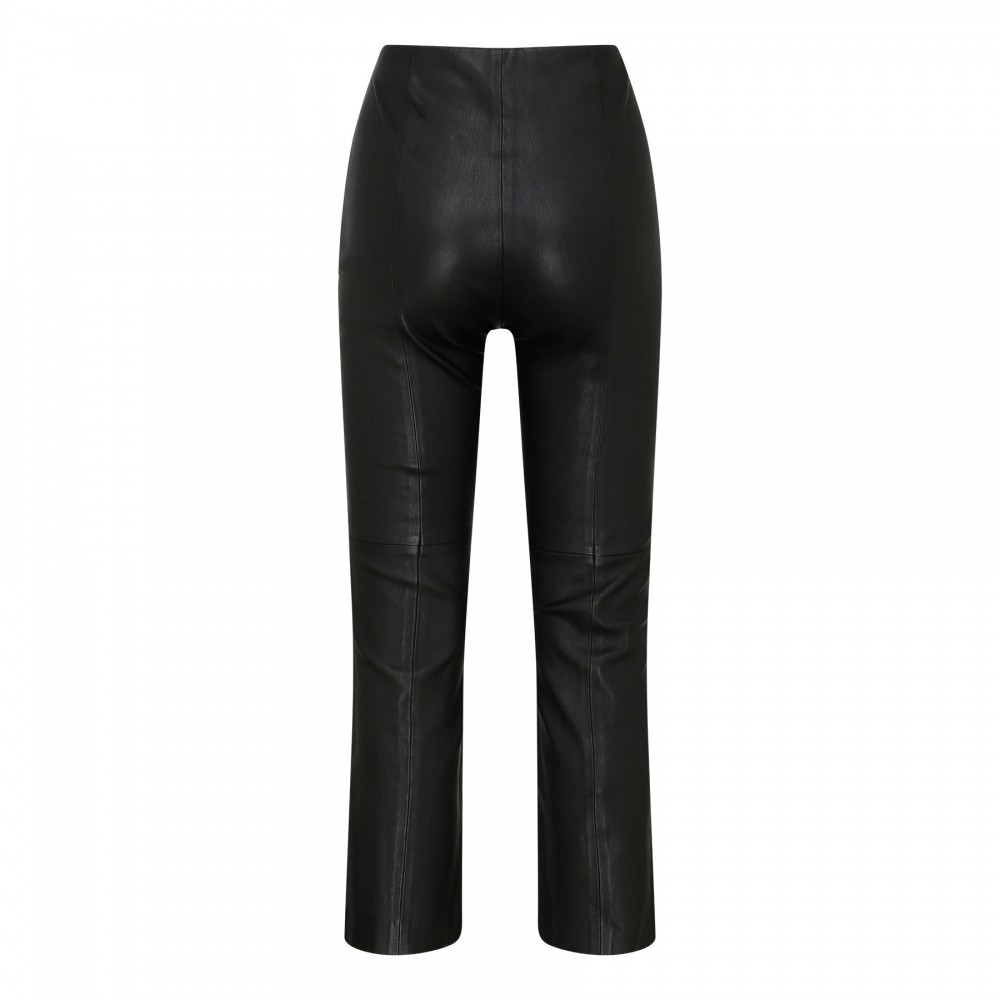 Stretch leather cropped leggings