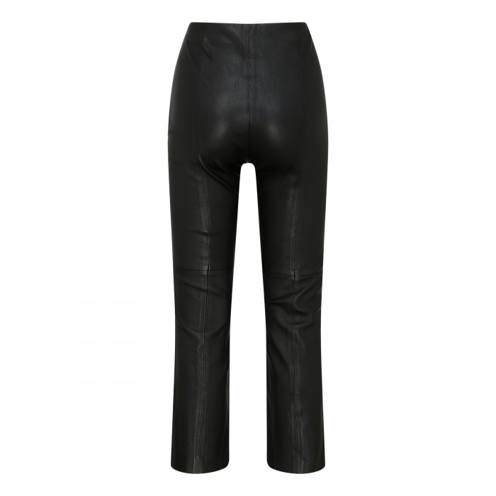 Stretch leather cropped leggings