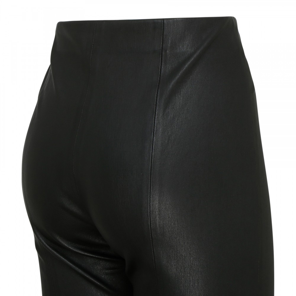 Stretch leather cropped leggings