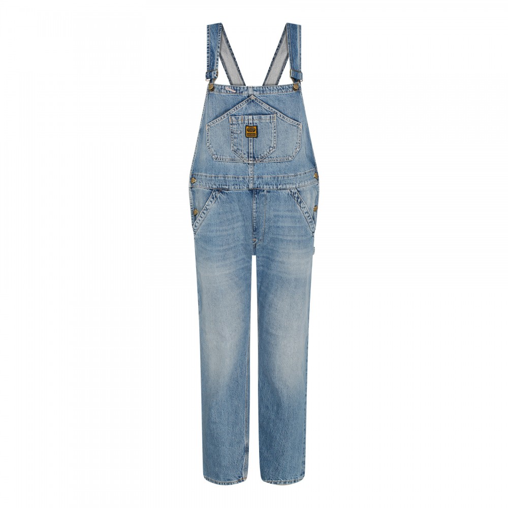 Light blue denim salopette
