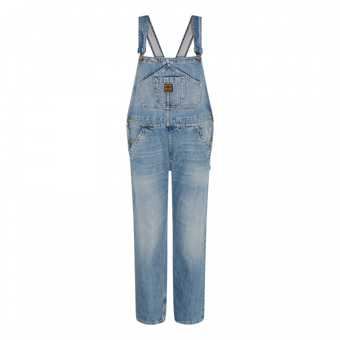 Light blue denim salopette