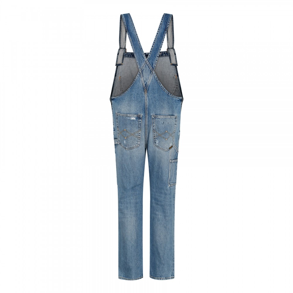 Light blue denim salopette