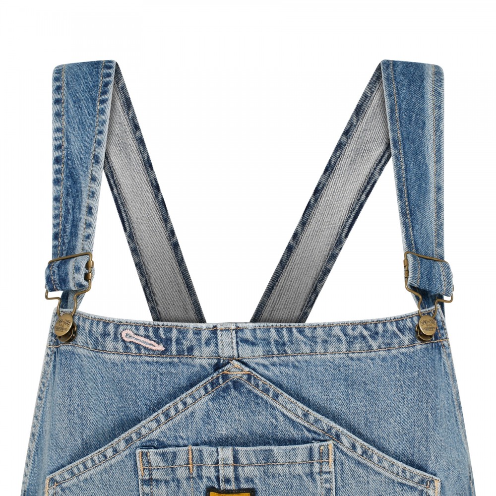 Light blue denim salopette