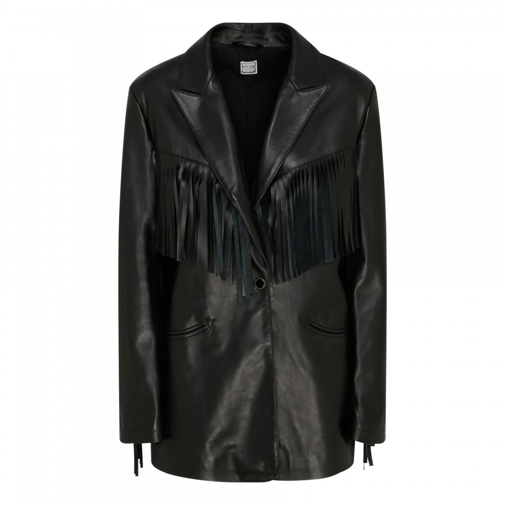 Fringed nappa blazer