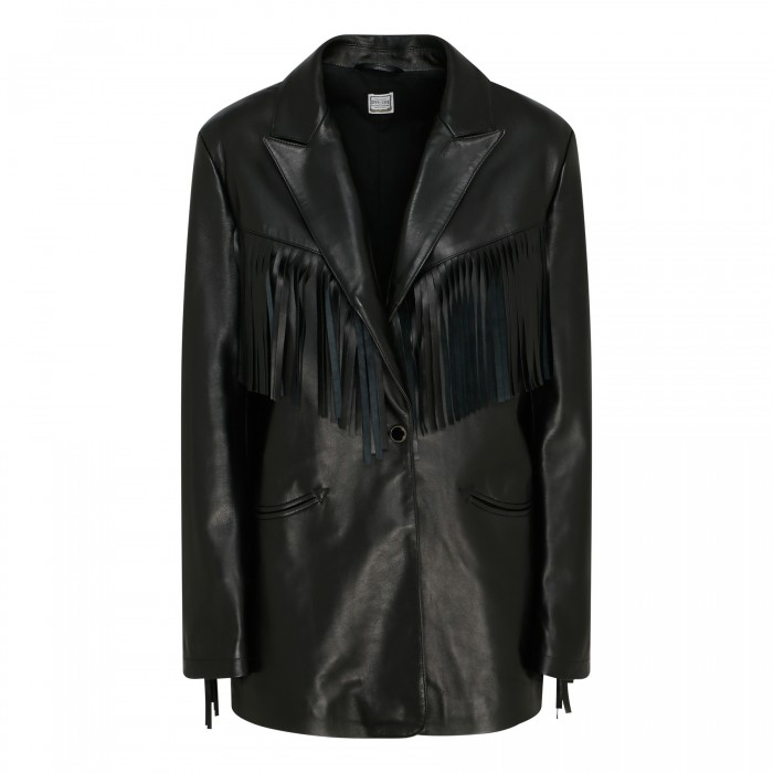 Fringed nappa blazer