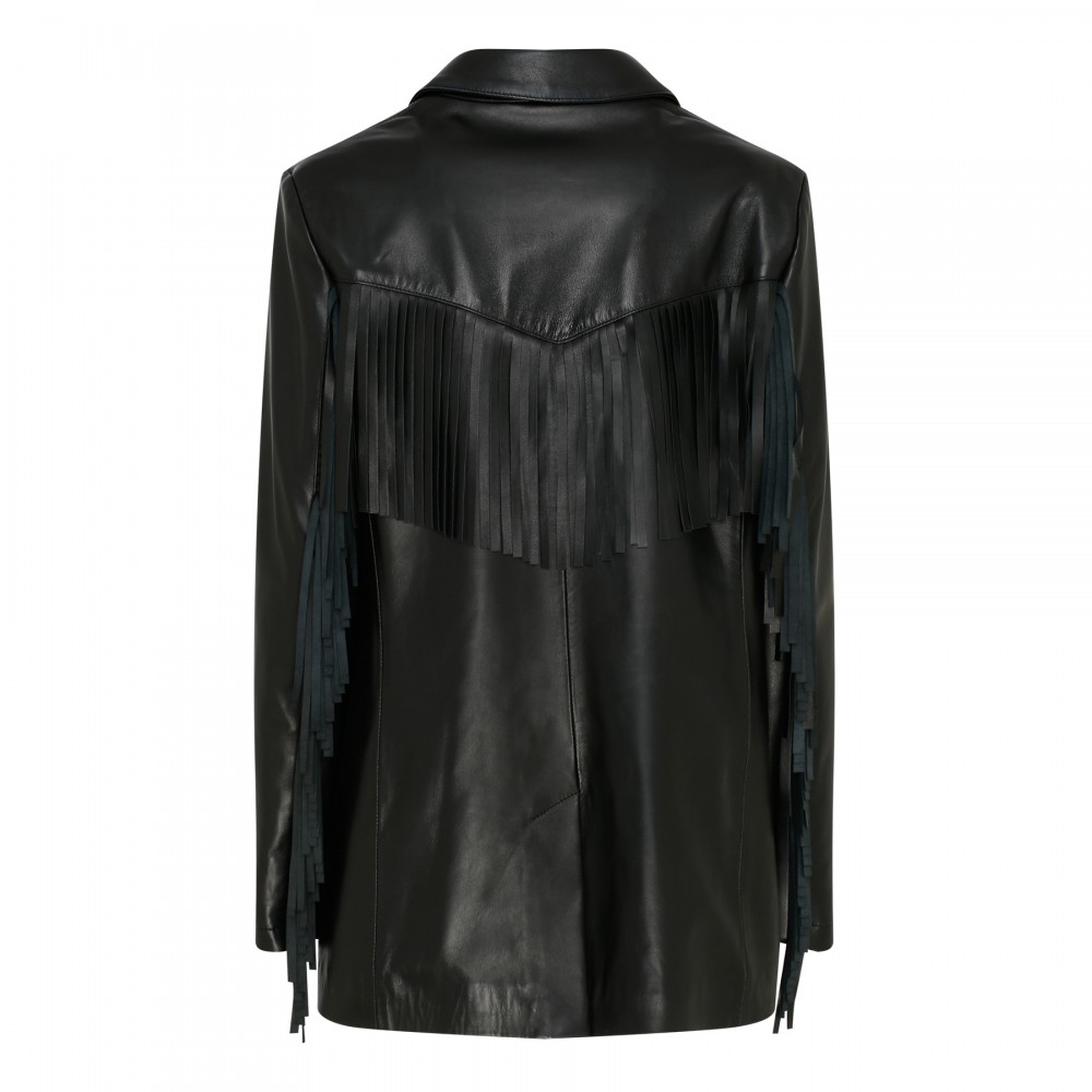 Fringed nappa blazer