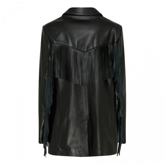 Fringed nappa blazer