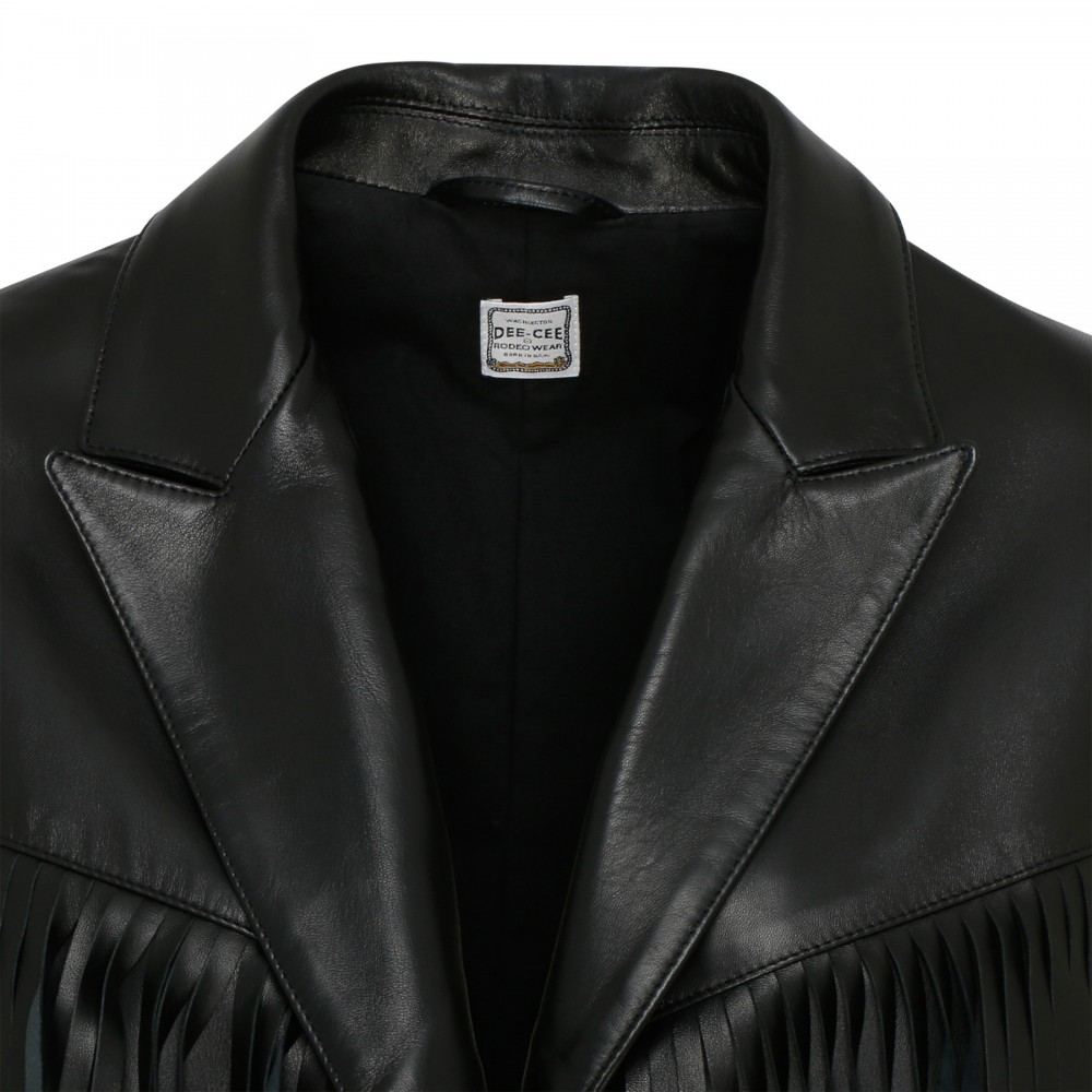 Fringed nappa blazer