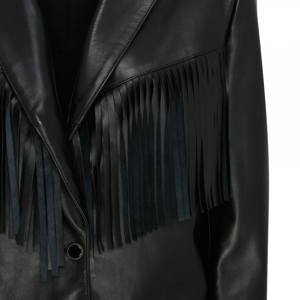 Fringed nappa blazer