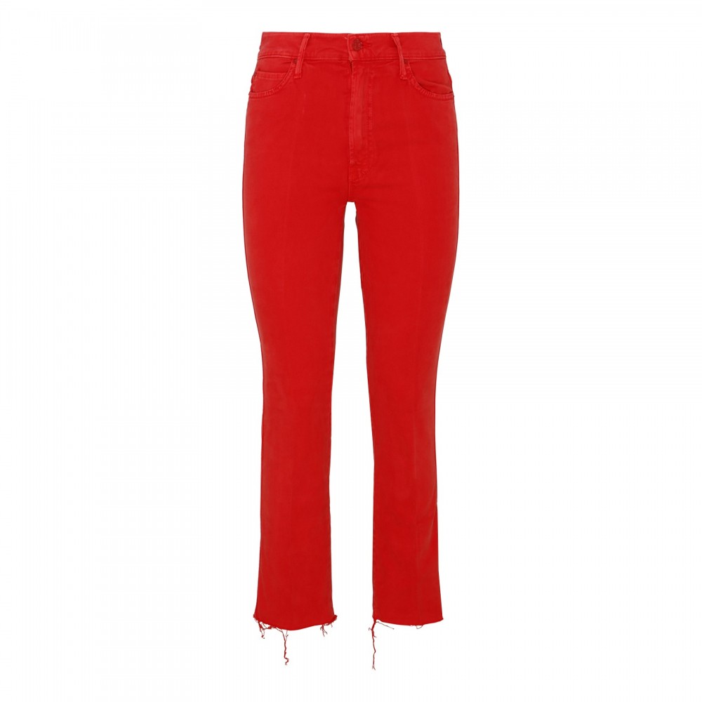 High Waisted Rascal ankle fray jeans