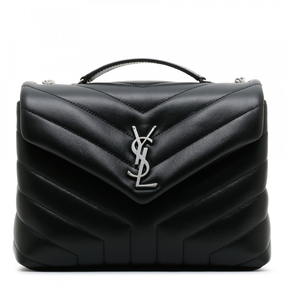 Loulou black matelassé small bag