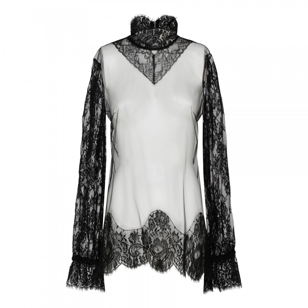 Tulle and lace shirt