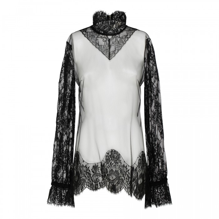 Tulle and lace shirt
