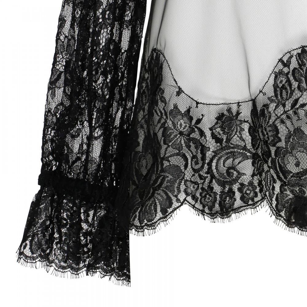 Tulle and lace shirt