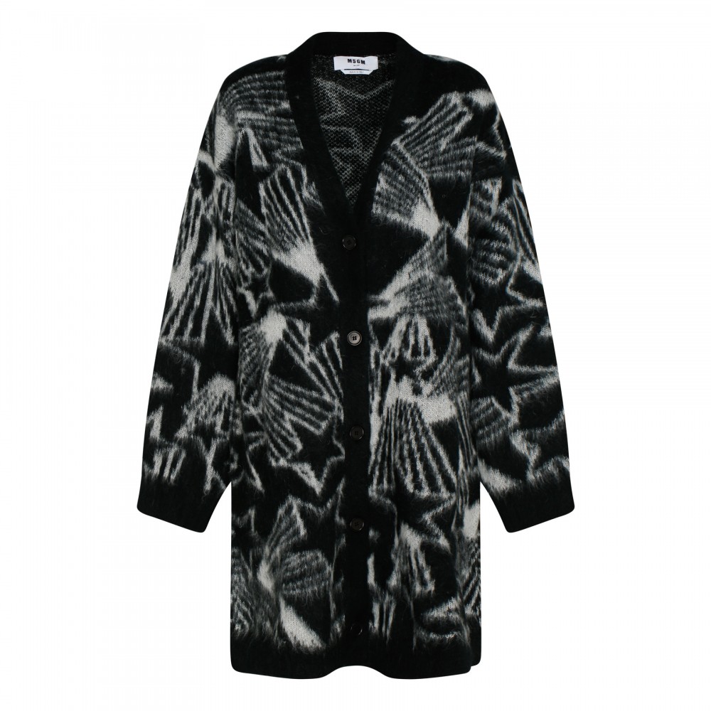 Star intarsia mohair blend cardigan