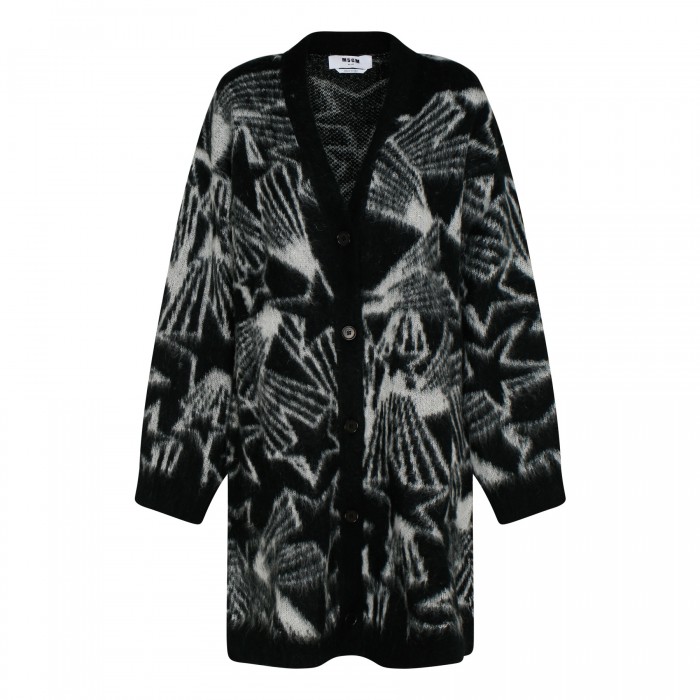 Star intarsia mohair blend cardigan