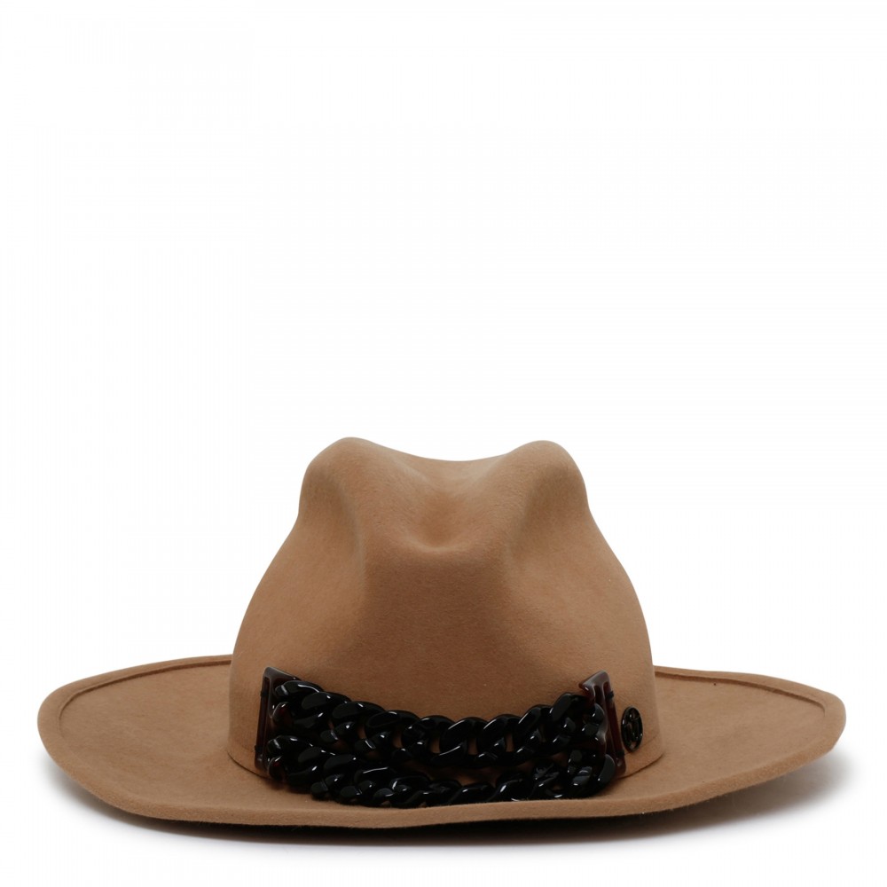 Camel rabbit felt fedora hat