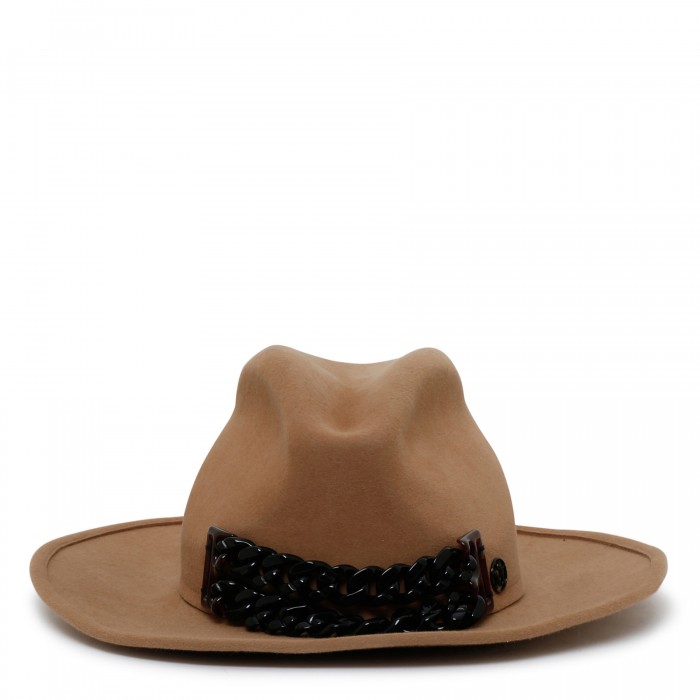 Camel rabbit felt fedora hat