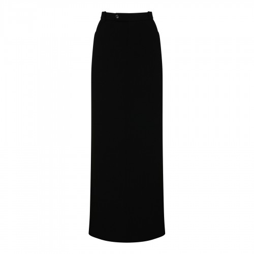 Black wool pencil skirt