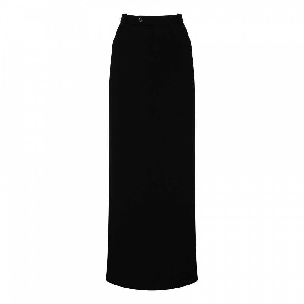 Black wool pencil skirt