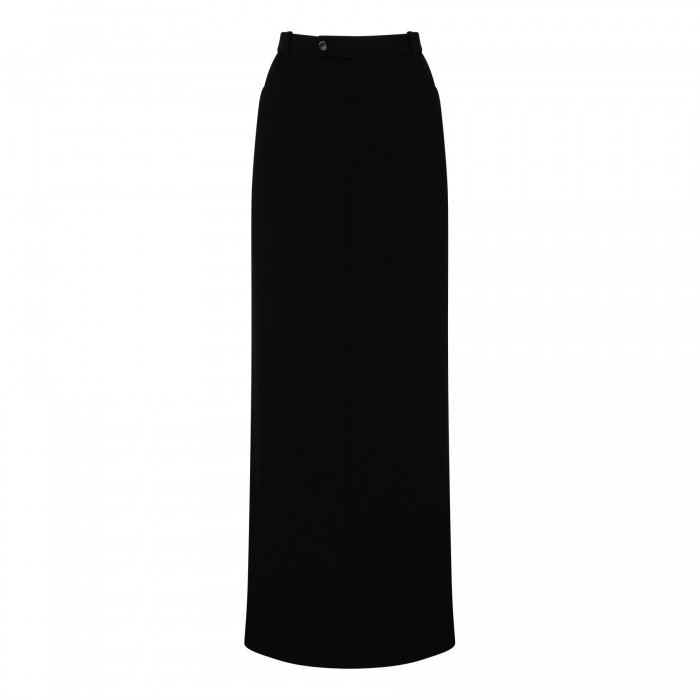 Black wool pencil skirt