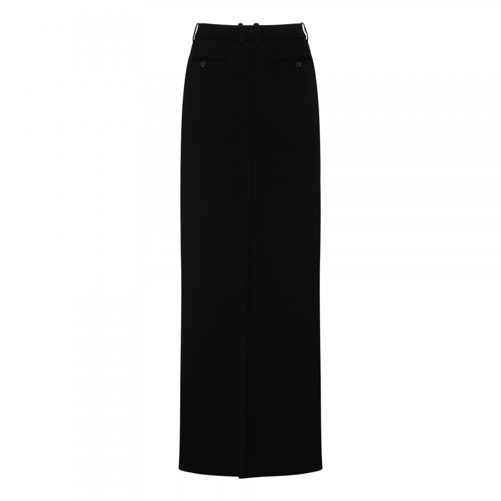 Black wool pencil skirt