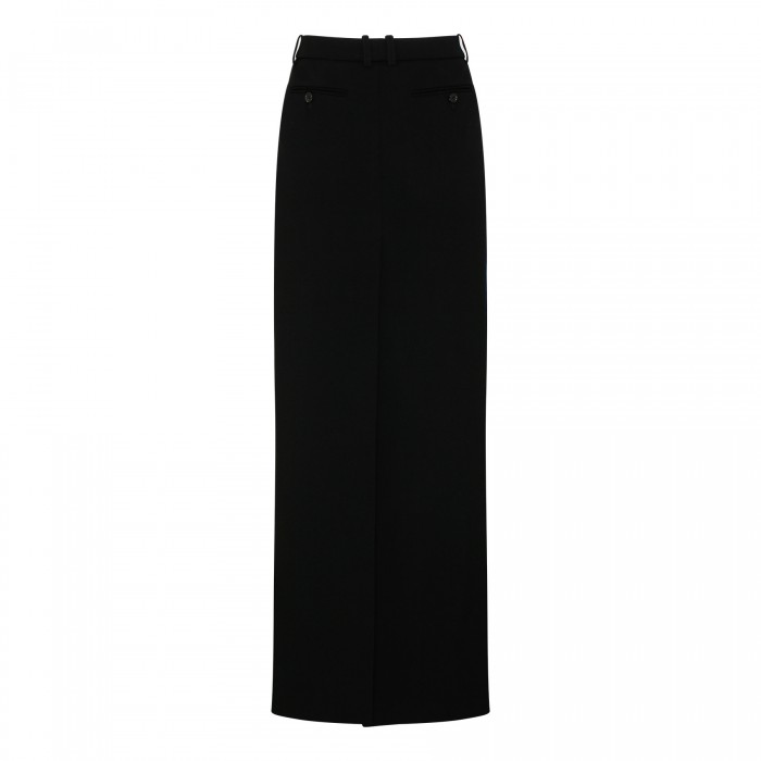 Black wool pencil skirt