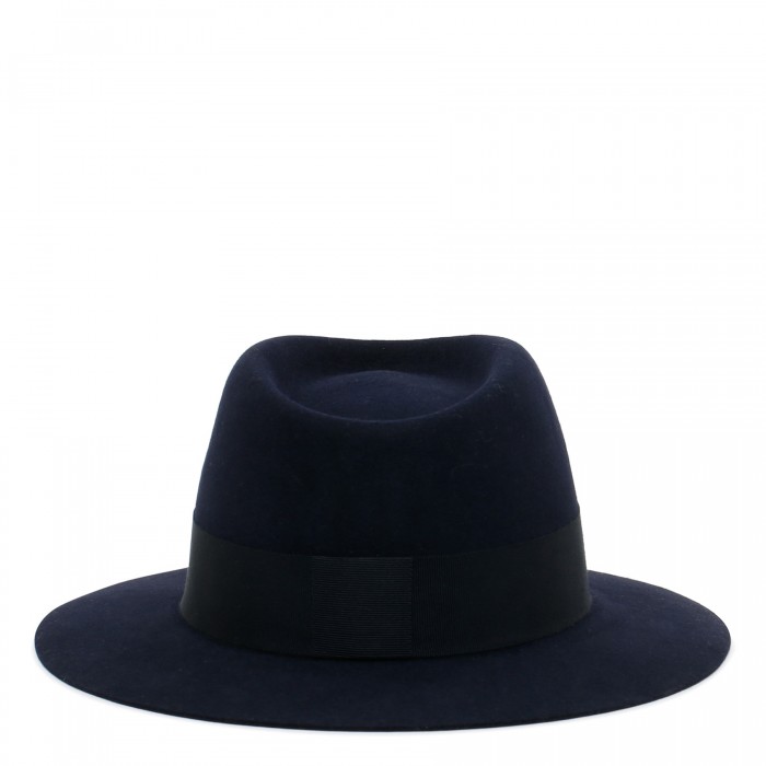 André navy felt trilby hat