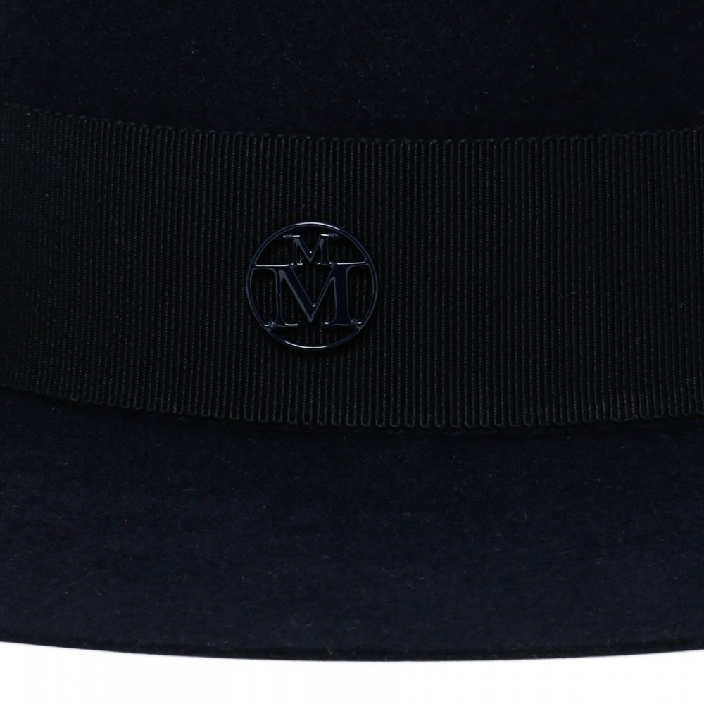 André navy felt trilby hat