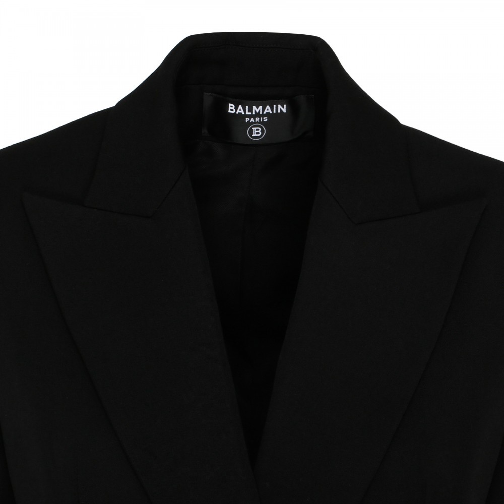 Black grain de poudre wool blazer