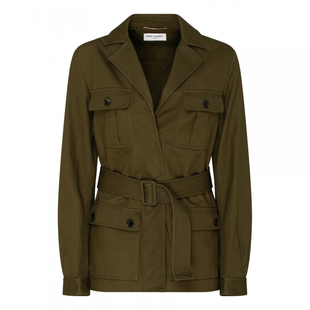 Saharienne khaki cotton gabardine jacket