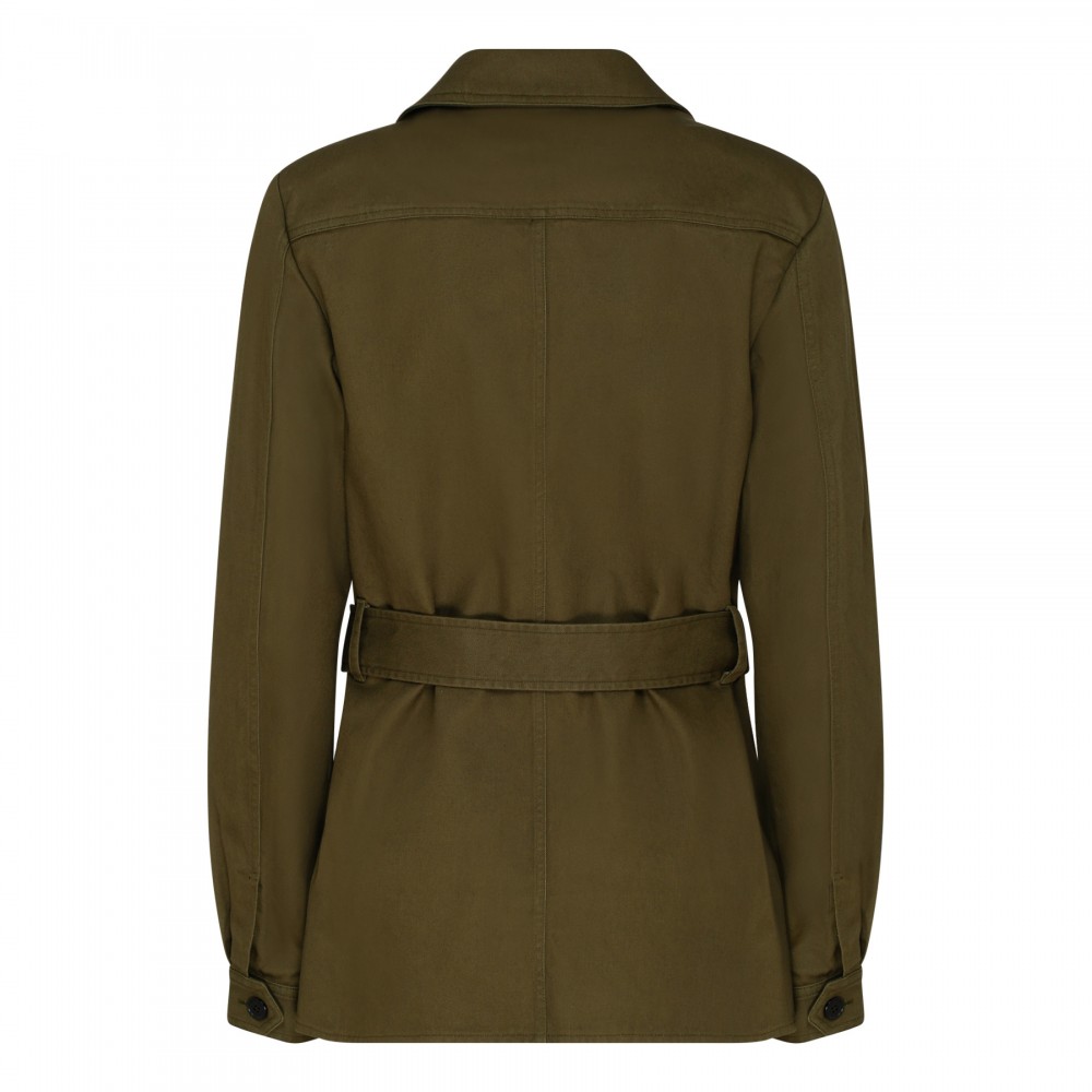 Saharienne khaki cotton gabardine jacket