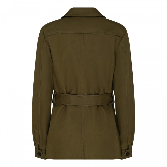 Saharienne khaki cotton gabardine jacket