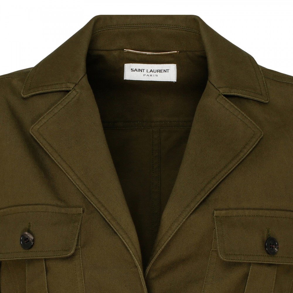 Saharienne khaki cotton gabardine jacket