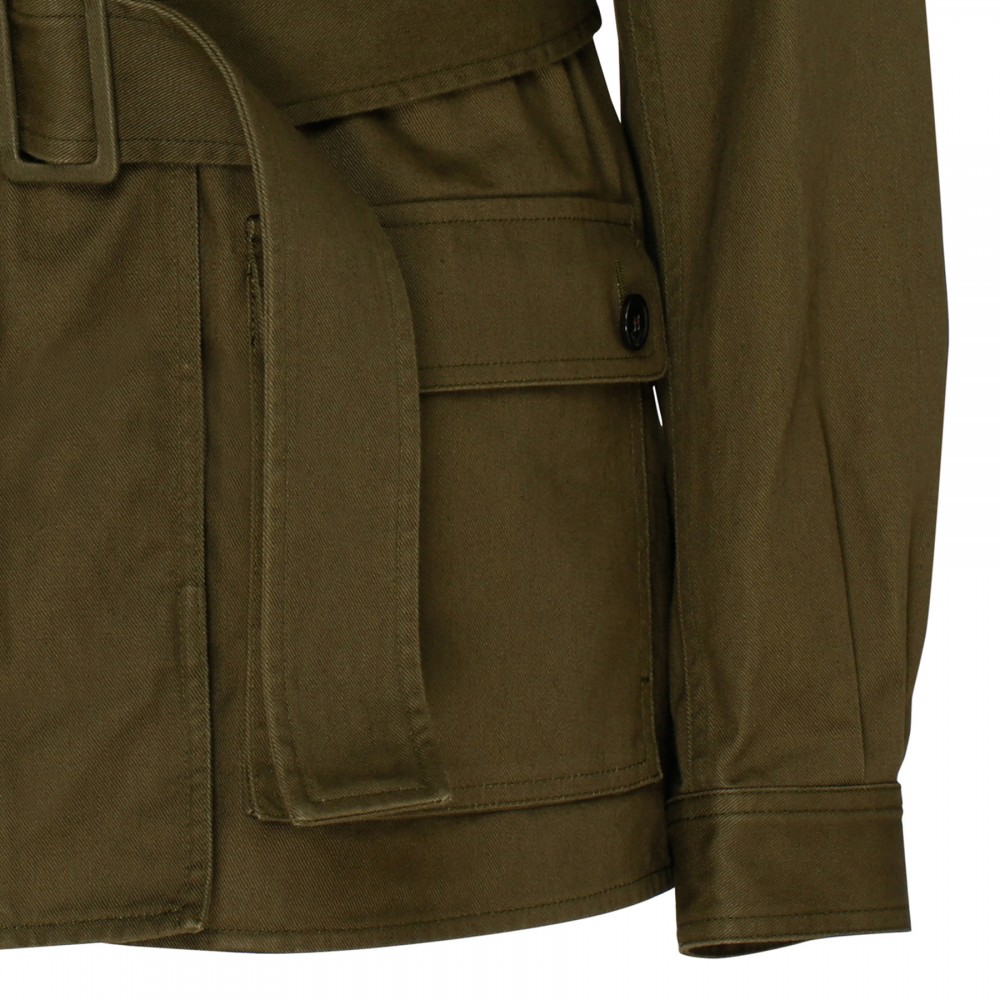 Saharienne khaki cotton gabardine jacket
