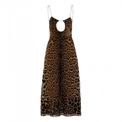 Leopard cut-out dress