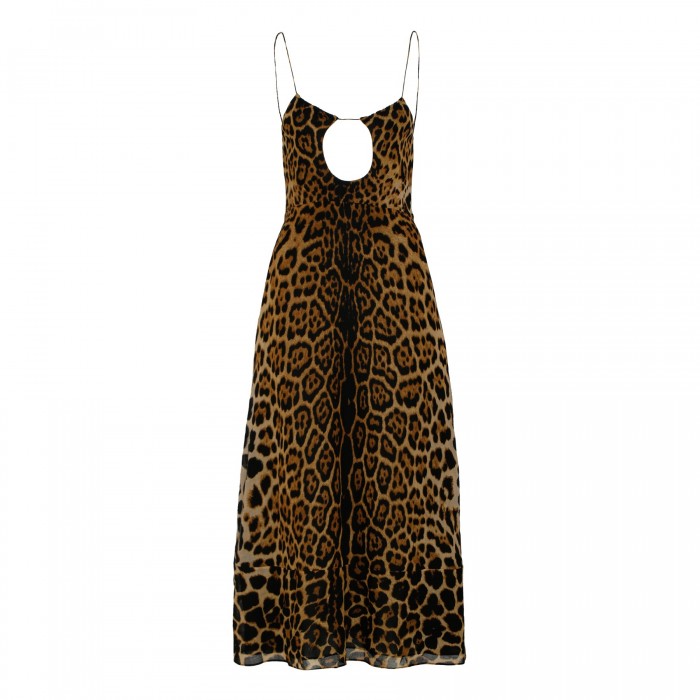 Leopard cut-out dress