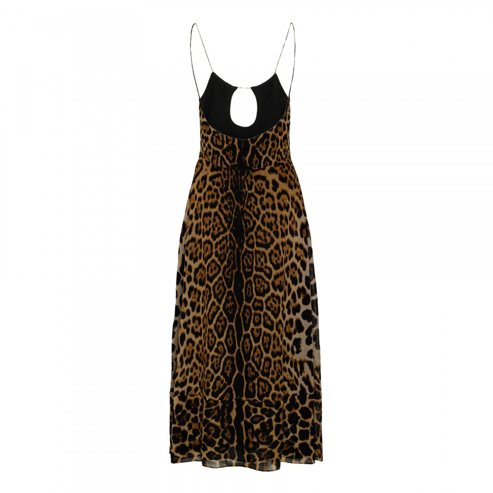 Leopard cut-out dress