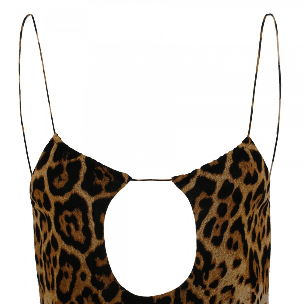Leopard cut-out dress