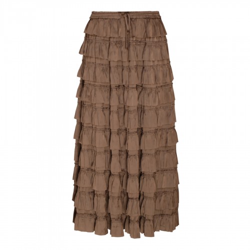 Mari plissé satin skirt