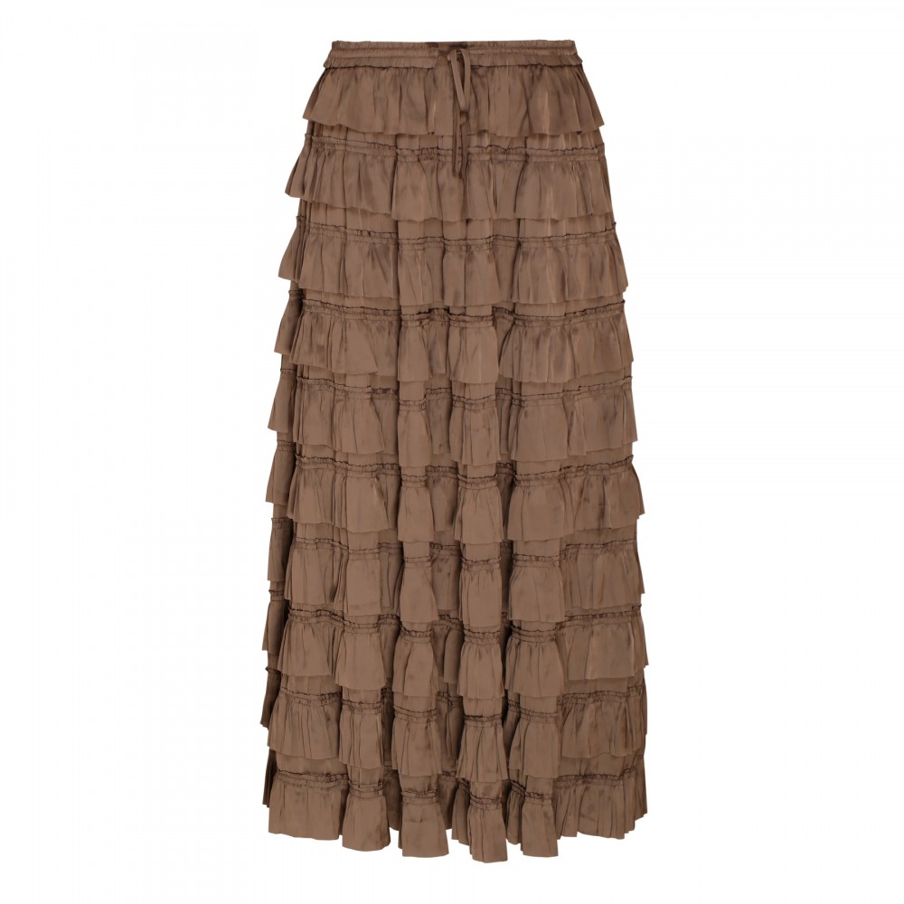 Mari plissé satin skirt