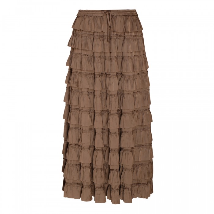 Mari plissé satin skirt